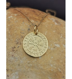 Kişiye Özel 925 Ayar Gümüş Viking Pusulası Kolye