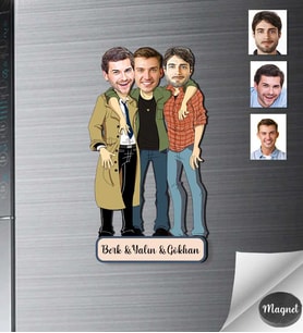 Kişiye Özel Erkek Arkadaş Ahşap Magnet -2