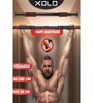 Yeni Nesil Vidasız Kapı Barfiksi 100 cm Şınav Mekik Barfiks Çubuğu Siyah