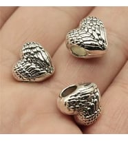 Angel, Kalp, Takantakana Worldshop, Pandora, Bileklik Uyumlu, Gümüş, Charm  (1Adet)