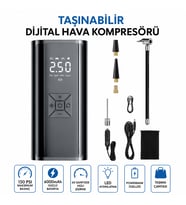 Kablosuz Hava Kompresörü 150 PSI 6000 mAh Dijital Lastik Şişirme Pompası 120W LED Ekranlı Taşınabilir