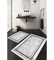 Dijital Baskılı Kaymaz Taban Yıkanabilir 2'li Klozet Takımı Banyo Paspası NDKZ-HT-415 (Gri)