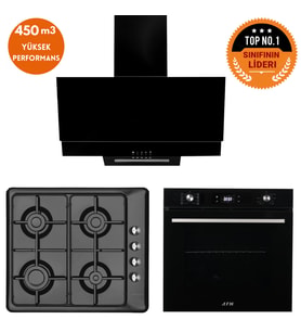 Eminçelik ve AFM TECH Markalı /Black One Dijital Turbolu  Ankastre Set ( 31 222 + FM7700 + FM3250 )