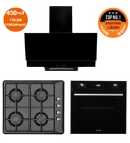 Eminçelik ve AFM TECH Markalı /Black One Dijital Turbolu  Ankastre Set ( 31 222 + FM7700 + FM3250 )