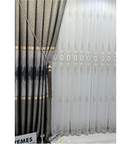 Lexroo Amasra Ft614164 V-2503 Yeşil 1/3 Sık Pileli Fon Perde Apm