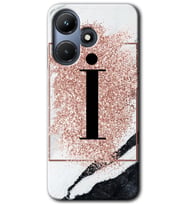 İnfinix Hot 30i Kılıf HD Desen Baskılı Kılıf - Pembe Mermer Desenli İ Harfi