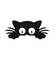 Kedi Duvar Sticker Siyah 20x10 cm