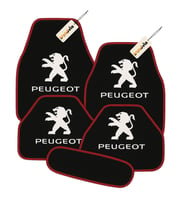 Peugeot Uyumlu 5 Parça Halı Oto Paspas Seti – Şık Görünüm, Kolay Temizlik, Kaymaz Özellik (Siyah-Kırmızı)