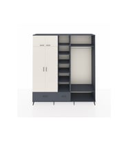 Hyperion Dolap 12 Raflı 2 Çekmeceli 2 Askılı 220x44x243 Antrasit-Aytaşı/Antrasit