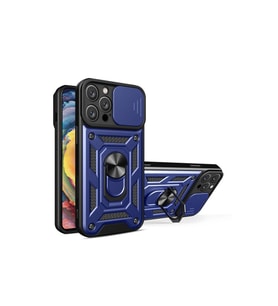 Apple İphone 16 Pro Kılıf Pars Lens Yüzüklü Silikon - Lacivert