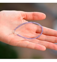 Tanzanit Taşı Gümüş Bileklik - 3 mm