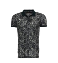 Yeşil Çiçek Desenli Polo Yaka T-shirt - Wessi