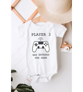 Player 3 Özel Tasarım Bebek Zıbın Pamuklu Çıtçıtlı Body