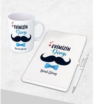 Kişiye Özel  Babalar Günü Hediyesi Defter& Kupa   &Kalem Seti