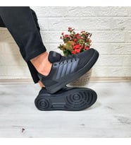 Bestof 074 Siyah-Siyah Sneaker Düz Taban Hafif Rahat Spor Çift Ayakkabısı