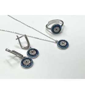 Zirkon Taşlı Nazar Boncuk Set