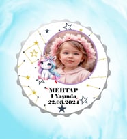 Kişiye Özel Pony Resimli İsimli Yıldız Haritası Kapak Magnet Açacak