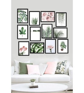 polytwist 12 Parça Siyah Çerçeve Görünümlü Mdf Tablo Seti 12ARTSSA1, 15 x 20 trendflash 1166718