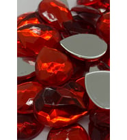 Süsleme Taşı Kırmızı Damla Şeklinde 13x18mm Akrilik Taş 500 Adet