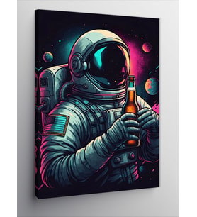 Kanvas Tablo Kola İçen Astronot