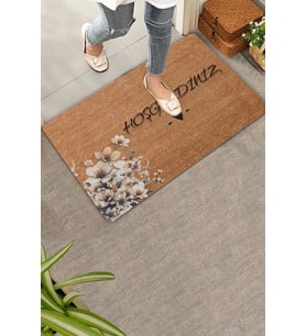 Valerine Life Beyaz Petunyalar Hoş Geldiniz Kapı Önü Paspası 45x70cm