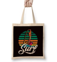 Retro Surf Vintage Windsurfer Windsurfing Ocean Wave SurfingRetro Surf Vintage Windsurfer Windsurfing Ocean Wave Surfing Bez Çanta Uzun Saplı