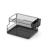Geseus Home İki Katlı Tabaklık Bulaşıklık Krom Siyah KB005s
