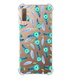 PrintiFy Samsung Galaxy A7 2018 Uyumlu Nazar Boncuğu 3 Baskılı Şeffaf Köşe Korumalı Antişok Kılıf