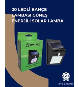Solar Enerjili 20 LED Duvar Lambası Hareket Sensörlü, Su Geçirmez, Kablo Gerektirmez