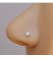 925 Ayar Tektaş Hızma Taşlı Burun Piercing 3 mm (Çok Renkli)