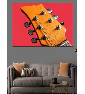 Elektro Gitar Burguları Yakın Çekim Dekoratif Kanvas - Mdf Ahşap Tablo
