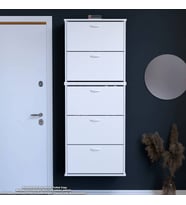 Modilayn VARBİ UMAY' 2 Li Asma Antre 72x 193x26 cm 5 Düşer Kapak 10 GözAyakkabılık (Beyaz)