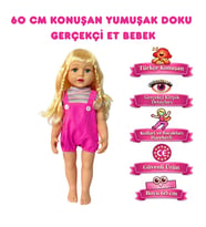 60 Cm Türkçe Konuşan Et Bebek Gerçek Bebek Hissi %100 Silikon Yumuşak Doku Hareketli Vücut Oyuncak