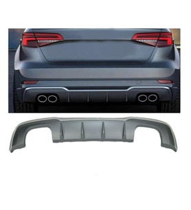 audi a3 hb (2016-2019) uyumlu plastik tayvan s3 difüzör