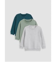 LCW baby Petrol 3'lü Bisiklet Yaka Erkek Bebek Kalın Sweatshirt
