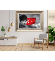 Gümüş Çerçeveli Atatürk Tablo a648