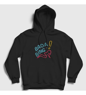 Presmono Unisex Siyah Bada Bing Sopranos Kapüşonlu Sweatshirt 468873tt