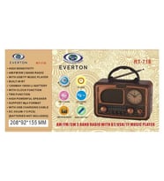 Everton RT-718 Bluetooth-USB-SD-FM Şarjlı Nostaljik Radyo