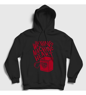 Presmono Unisex Beyaz Washing Machine Heart Mitski Kapüşonlu Sweatshirt 545820tt (Siyah)