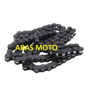 BAJAJ PULSAR NS 150-NS 160-AS150 TEKER ZİNCİRİ 136 BAKLA 4*28 ORİNGSİZ DÜZ A KALİTE TAYVAN-ARASMOTO (Siyah)
