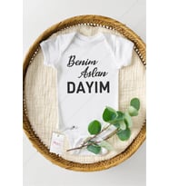 Benim Aslan Dayım Özel Tasarım Bebek Zıbın Pamuklu Çıtçıtlı Body