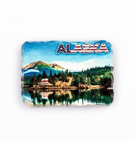 ABD Alaska Kırık Kenarlı Buzdolabı Magneti (Karışık)