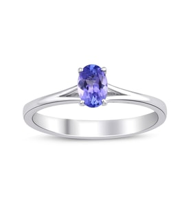 Oval Tanzanite Tektaş Yüzük