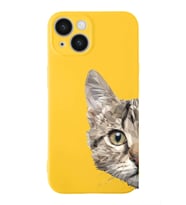 Apple iPhone 14  Lansman Kılıf Catface  Tasarımlı Altı Kapalı İçi Kadife Kaplı  Kapak (Şeffaf)