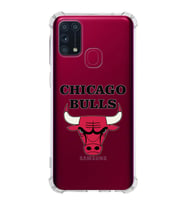 Samsung Galaxy M31  Köşe Korumalı Antişok Kapak Chicago Bulls Tasarımlı Şeffaf Silikon Kılıf
