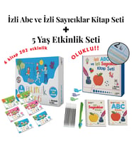 5 Yaş Etkinlik Seti ( 6 Kitap 202 Etkinlik) - İzli Abc ve Sayıcıklar Kitabları Oluklu Seti