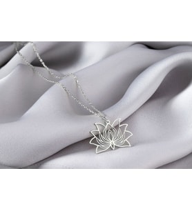 Lotus Çiçeği Kolye, Lotus Charm Kolye, Zarif Takılar, Minimalist Kolye