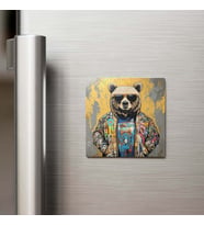 Totem Bear - Totem Ayısı - Güneş Gözlüklü Style - Buzdolap Magneti - 9x9 Cm