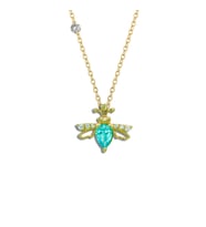 Demas Gold Pırlantalı 14 Ayar Arı Aquamarine Rengi Kolye