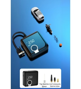 Mini Şarjlı Araba Hava Kompresörü Oto 150PSI Dijital Led Panel Taşınabilir Lastik Şişirme Pompası